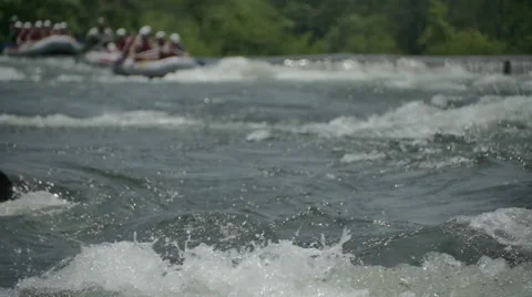 White Water Ocoee Shallow Depth Cinematic Slow Motion Bokeh Stock Footage 64558984