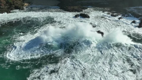 White Water Pattern and Coastal Ocean Texture Stock Footage 340122918