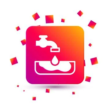 White Water problem icon isolated on white background. Poor countries Illustrazione stock