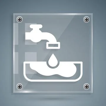 White Water problem icon isolated on grey background. Poor countries Stock Illustration