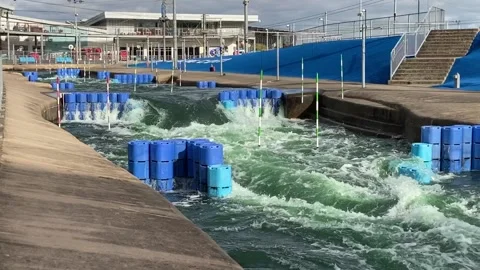 White water rafting centre Stock Footage 119926867