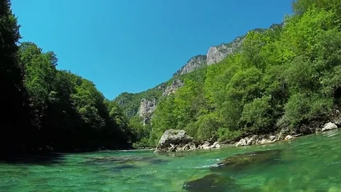 White water rafting first point of view, personal perspective, slow motion Video stock 72300887