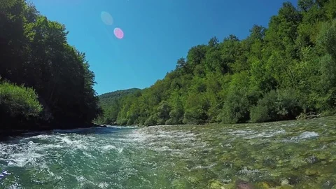 White water rafting first point of view, personal perspective, slow motion Stock-Footage 72301270