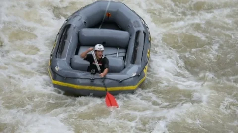 White water rafting Stock Footage 77403307
