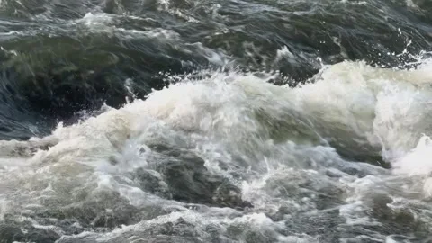 White Water Rapids in a Fast Flowing River: A Display of Natural Power in S.. Stock Footage 301781941