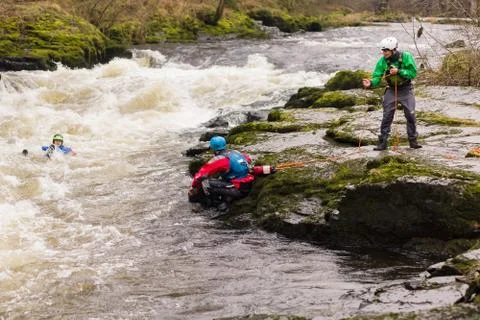 White Water Rescue Techniques Stock Photos