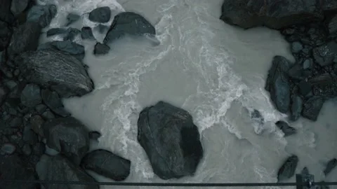 White water river flowing through rocks Stock Footage 140612056
