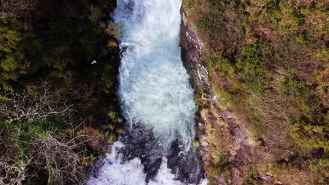 White-water River Flowing Through Narrow Rocky Canyon 스톡 동영상 333253247
