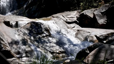 White water river flows over stones Stock Footage 119161281