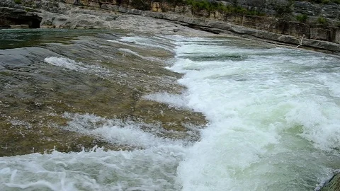 White water river with rapids, slow motion Video stock 103630168