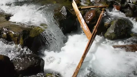 White Water River Rapids. Slow motion. Stock Footage 246399565