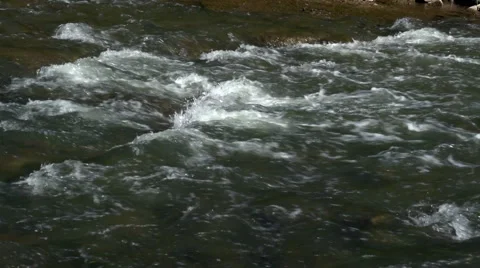 White Water in a small River Stock Footage 54789353