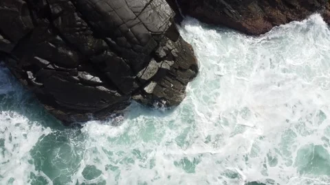 White water splashes on a coast Stock Footage 261301307