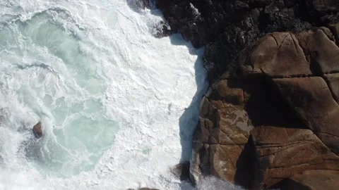 White water splashes on a coast Stock Footage 261301581