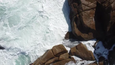 White water splashes on a coast Video stock 261301722