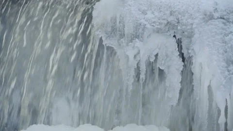White waterfall ice slow motion Stock Footage 148767531
