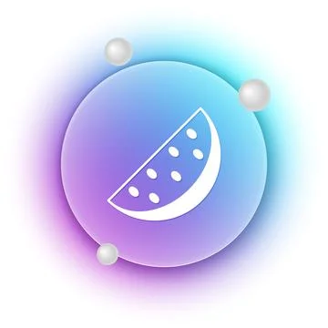 White Watermelon icon isolated on white background. Blue and purple gradien.. Stock Illustration
