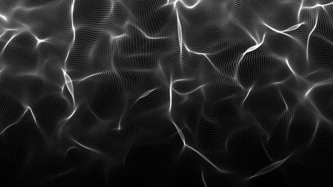 White wave. Abstract seamless animation of mesh glowing lines digital luxurio Видео 271176776