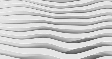 White Wave Background. Abstract Minimal Exterior Design. Creative Architectur Stock Illustration