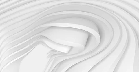 White Wave Background. Abstract Minimal Exterior Design. Creative Architectur Stock Illustration