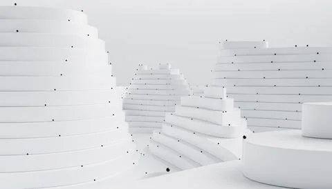 White Wave Background. Abstract Minimal Exterior Design. Stock Illustration