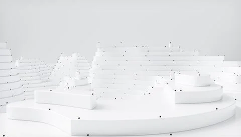 White Wave Background. Abstract Minimal Exterior Design. Stock Illustration