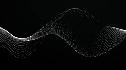 White wave on a blank background. Looping vector wave of white dots. Smooth.. 스톡 동영상 320583663