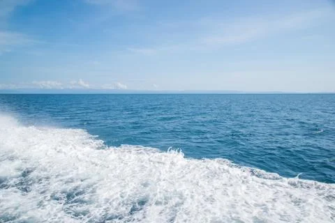 White wave from boat Stock Photos