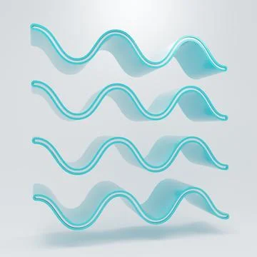 White Wave icon isolated on grey background. Minimalism concept. 3D render .. 스톡 일러스트