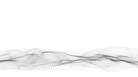 White wave with motion dots. Abstract digital background. Concept connection. Stock-Footage 291955959