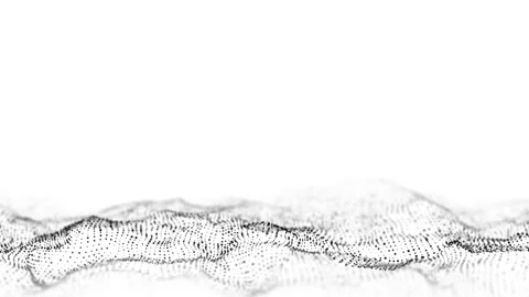 White wave with motion dots. Abstract digital background. Concept connection. Stock Footage 291956036