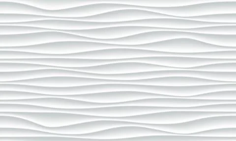 White wave pattern background with seamless horizontal wave wall texture. Vec Stock-Illustration