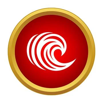 White wave symbol creating dynamic spiral movement Stock Illustration