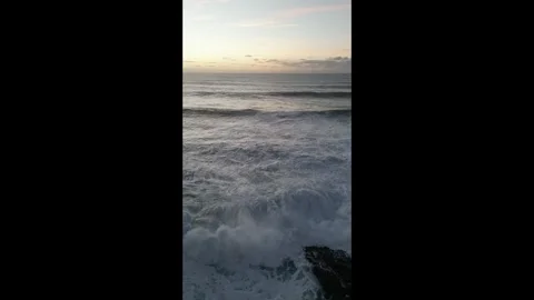 White waves on Atlantic Ocean Stock Footage 299140877