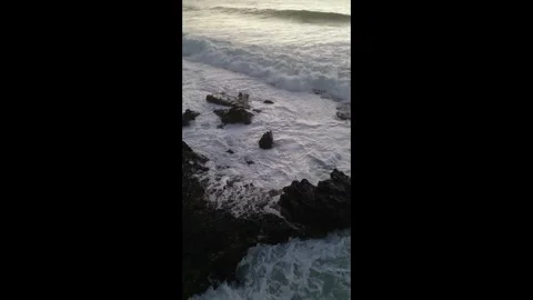 White waves on Atlantic Ocean Stock Footage 299140999