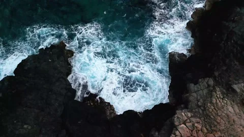 White waves black rocks Stock Footage 232426532