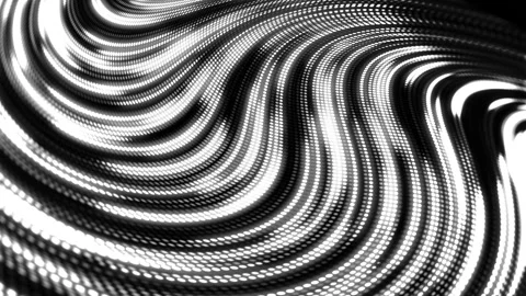 White waves from glowing round dots. Dynamic movement and glow pattern 스톡 동영상 243720980