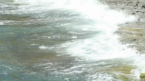 White Waves on Rock - Seemless Looping Background HD Stock Footage 103048807