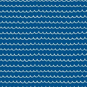 White waves simple nautical seamless pattern 스톡 일러스트