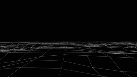 White waving endless grid motion background Stock Footage 236568422