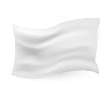 White waving flag template on background. Stock Illustration
