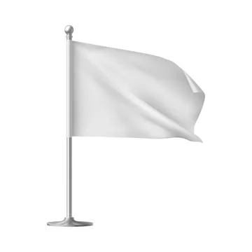 White waving flag template, clean fabric horizontal canvas for promotion de.. Stock Illustration
