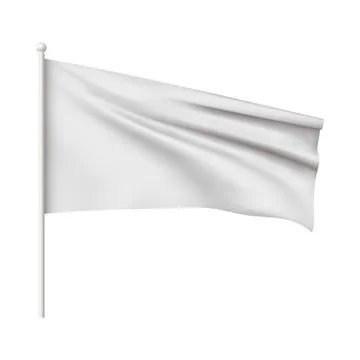 White waving flag template, clean horizontal canvas promotion design, empty Stock Illustration