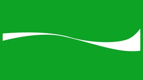 White wavy curve line animation moving on green screen background for video edit Stock Footage 332888628