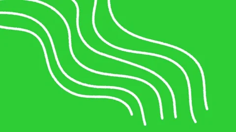 White Wavy Line Corner Transition Animation on Green Screen Video stock 322104040