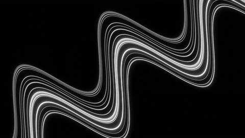 White wavy lines on a black background. Design.Twisted lines in abstraction that Stock Footage 205931182