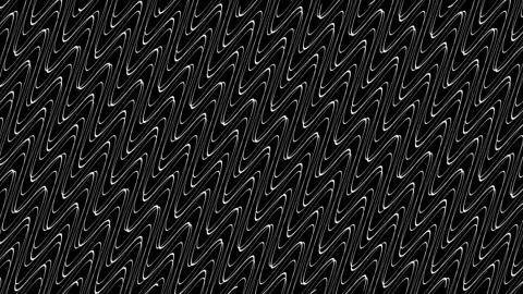 White wavy lines on black background abstract animated background Vidéo 296684257