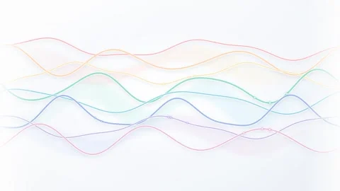 White Wavy Lines Loop - Elegant Minimal Colorful Backdrop 库存影片 344030914