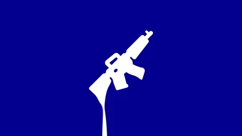 White Weapon on Blue Background Animated Footage Stock Footage 327761749