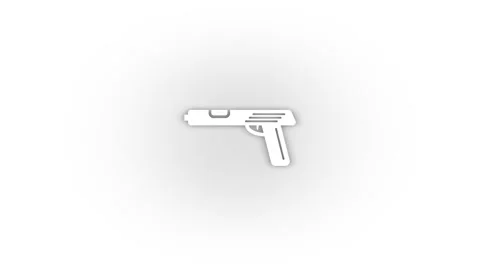 White weapon icon with shadow isolated o... | Stock Video | Pond5